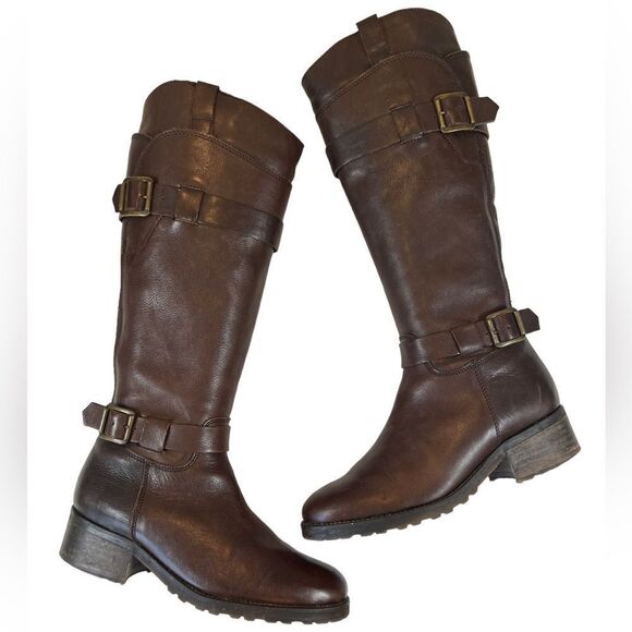 Fabianelli Sequoia Brown Leather Knee High Tall Riding Boots - Picture 3 of 16